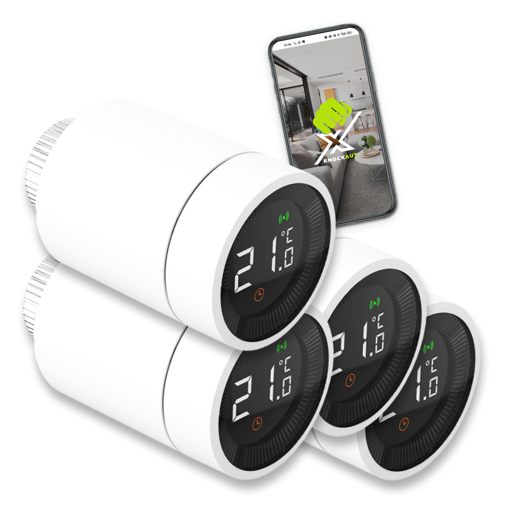 KnockautX 4er-Set smarter Heizkörper-Thermostat